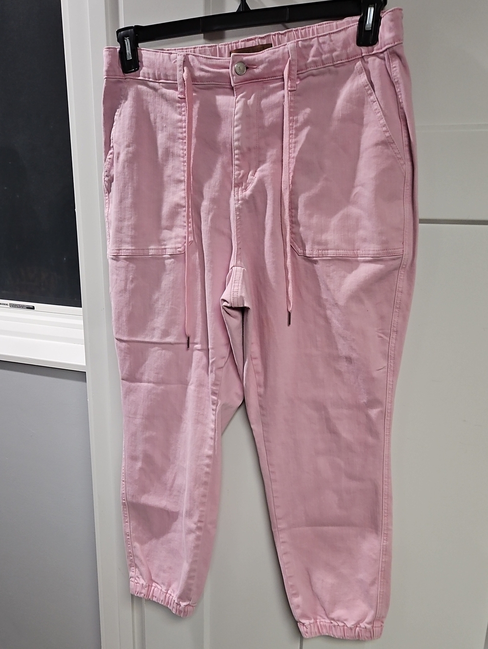 Judy Blue Light Pink Jogger Drawstring Cargo Jeans